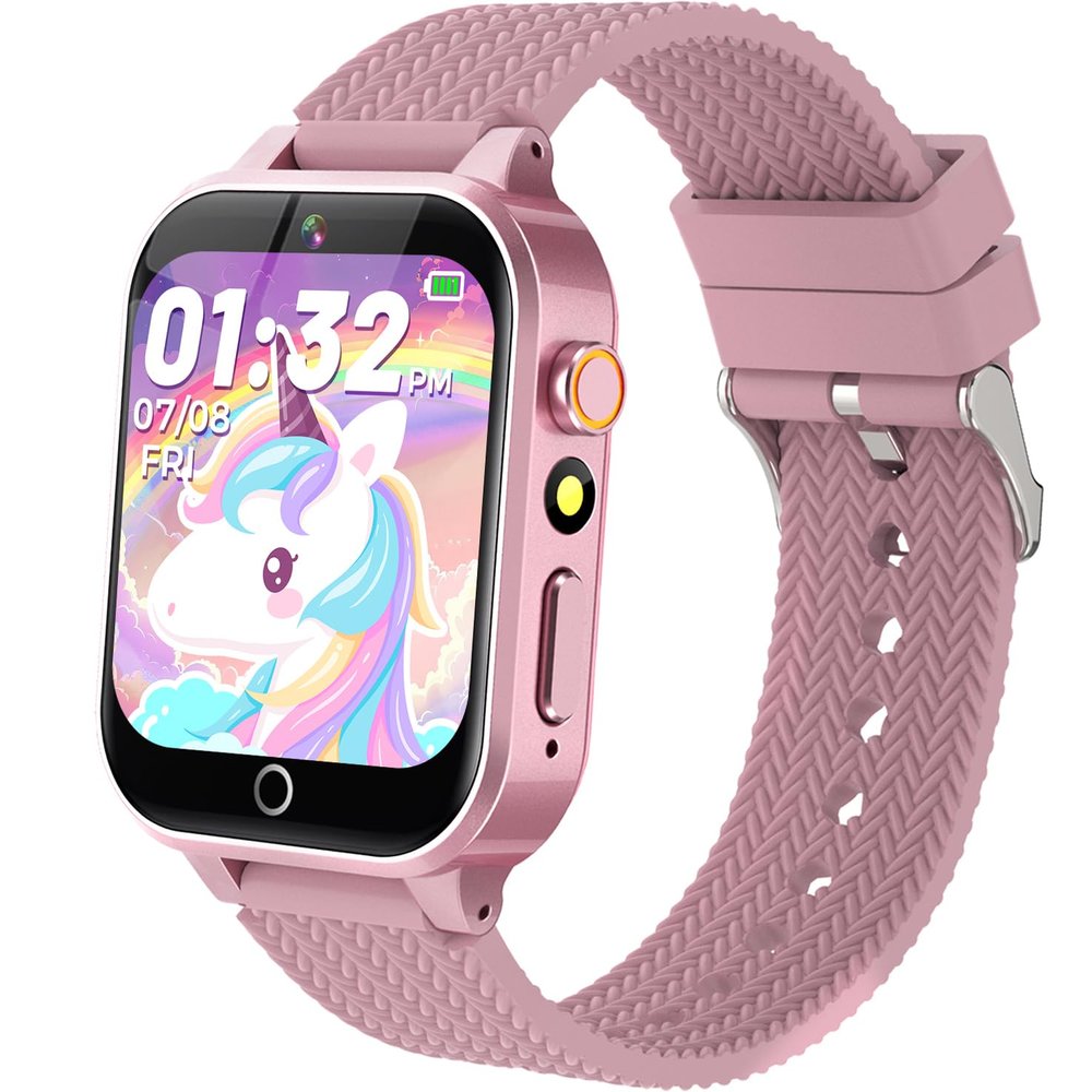 Kids Smart Watch with 2 Screen Protectors, 1.5'' Touch Screen, 26 Games, Audiobook, Learn Card, HD Camera, Video, Pedometer, Alarm Clock - Educational Wristwatch Learning Toy Fun for Birthday Gifts