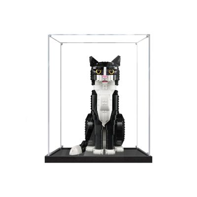 Acrylic Display Case for Le-go 21349 - for Tuxedo Cat Model - Heavy Duty Protection for Your Collection (Model Not Included) (basic 2mm)