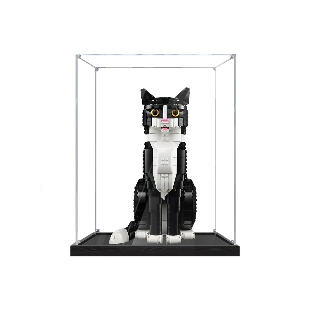 Acrylic Display Case for Le-go 21349 - for Tuxedo Cat Model - Heavy Duty Protection for Your Collection (Model Not Included) (basic 2mm)