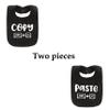 AOUYOA 2-Pack Baby Twins Bibs Copy Paste Soft Cotton Matching Feeding Bib Twin Newborn Infant Boys Girls(black) view 2