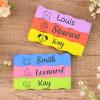 2 Pieces Personalized Water Bottle Labels Custom Silicone Name Bands For Kids Cups Bottle Labels Daycare Reusable For Daycare Classroom, Home,Dining Room Table, Baby Shower Gifts view 3