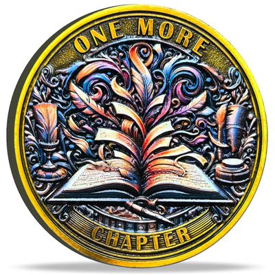 Strugglejewelry One More Chapter and Go to Bed Decision Maker Coin - Perfect for Book Lovers and Night Owls (Gold)