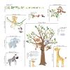 decalmile Large Forest Animal Tree Wall Decals Jungle Elephant Monkey Giraffe Wall Stickers Kids Room Baby Nursery Room Wall Decor view 4