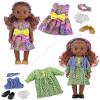 GAGAKU Black Doll for Girls, 14" Black Dolls Set for Toddlers Kids 1 2 3 4 5 6 Years Old, Black Girl Baby Doll with Hair to Comb, Including Doll Dress Clothes Outfits Hair Accessories view 2