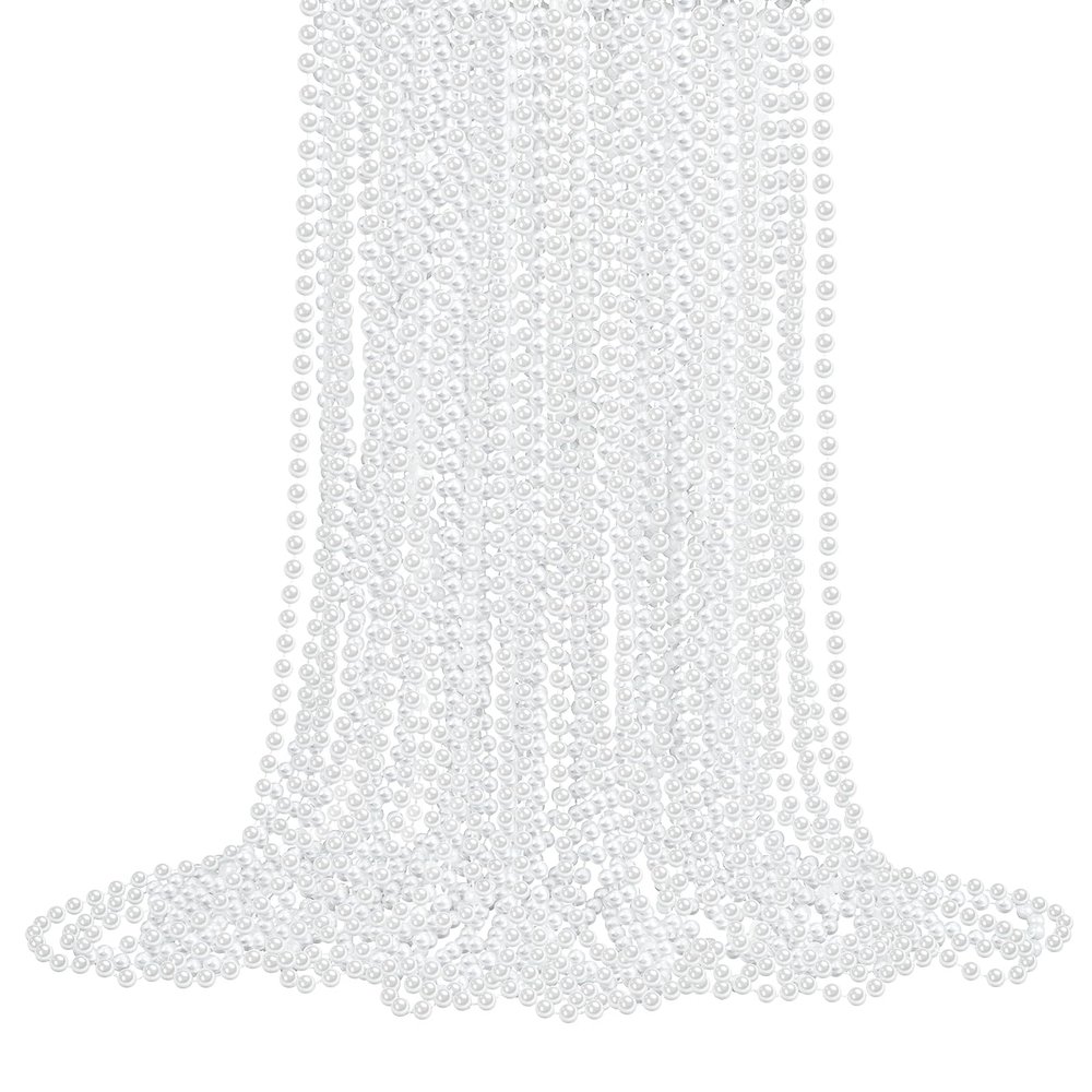 36 Pack Faux Pearl Necklace Bulk Pearl Necklaces Women's Jewelry 1920s Long Pearl Necklace Accessories for Wedding, Christmas, Birthday Party, Costume Matching