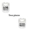 AOUYOA Baby Twins Bibs Womb Mates Newborn Baby Bibs Cute Toddler Bibs Set For Unisex Boys Girls(white) view 2