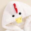Twopumpkin Baby Chick Halloween Costumes Cute Infant Toddler Girl Boy Duck Costume Cape Sleeve Fuzzy Romper+Striped Leggings (Hooded Chicken 2pcs White, 12-18 Months) view 3