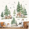 decalmile Large Pine Tree Mountain Wall Decals Woodland Animal Deer Fox Wall Stickers Kids Boys Bedroom Playroom Wall Decor (XL) view 2
