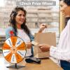 12" Spinning Prize Wheel, 10 Slots Prize Spinning Wheel Tabletop Roulette Spinner with Dry Eraser Marker & Eraser - Heavy Duty Spinning Wheel for Prizes Fortune Spinning Game Trade Show (Orange) view 2