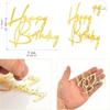 10pcs Side Happy Birthday Cake Topper Gold Acrylic Birthday Cupcake Topper for Kids Birthday Party Cake Decorations (A) view 2