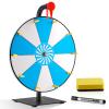 12" Spinning Prize Wheel, 10 Slots Prize Spinning Wheel Tabletop Roulette Spinner with Dry Eraser Marker & Eraser - Heavy Duty Spinning Wheel for Prizes Fortune Spinning Game Trade Show (Blue) view 1
