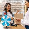 12" Spinning Prize Wheel, 10 Slots Prize Spinning Wheel Tabletop Roulette Spinner with Dry Eraser Marker & Eraser - Heavy Duty Spinning Wheel for Prizes Fortune Spinning Game Trade Show (Blue) view 2