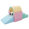 TOLEAD Tunnel/Ramps Foam Climber, Climb & Crawl Foam Activity Play Set for Toddlers and Kids, Safe Indoor Crawling Gym Equipment for,Infant,Baby Waterproof Easy to Clean (Pink) view 1
