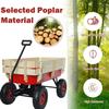 VUMALL All-Terrain Foldable Wagon | Removable Wooden Side Panels & Steel Bed | Air Tires | Versatile Hauler for Picnics, Garden Activities, Christmas, Various Holidays, Gatherings & Meals | Red view 4