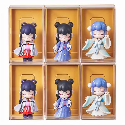6Pcs Acrylic Display Case for Minifigures,Clear Display Box with ID Card Slot ,Wall Mounted Dustproof Display Cabinet Box for Minifigure(Yellow)