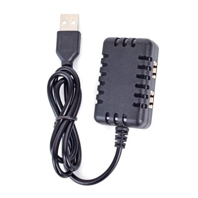 QIXIAMO 7.4V Battery USB Charger Cable with 2 H-3P Connector for Car Rock Crawler FPV rone Quadcopter, 56.5cm, Black