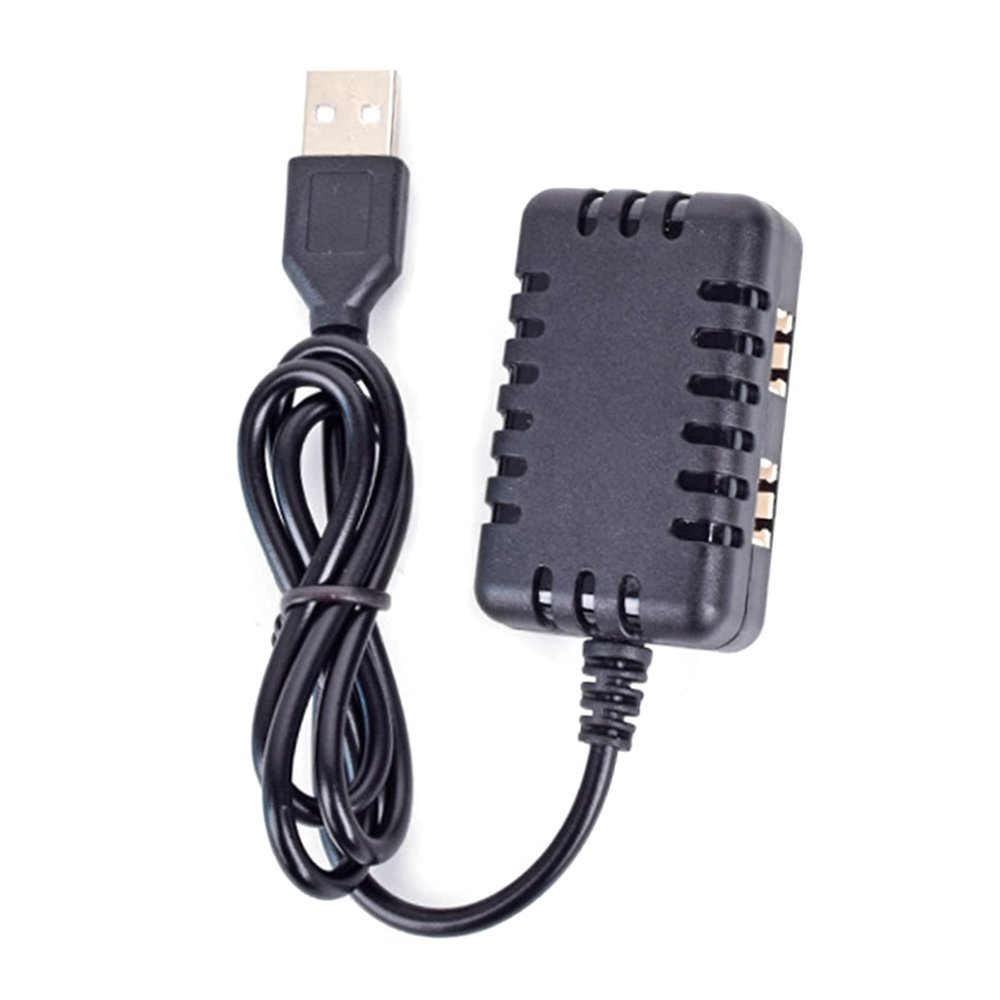 QIXIAMO 7.4V Battery USB Charger Cable with 2 H-3P Connector for Car Rock Crawler FPV rone Quadcopter, 56.5cm, Black