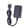 QIXIAMO 7.4V Battery USB Charger Cable with 2 H-3P Connector for Car Rock Crawler FPV rone Quadcopter, 56.5cm, Black view 1