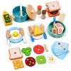 35 PCS Wooden Play Kitchen Accessories, Pretend Play Kitchen Toys for Kids Toddlers, Wooden Play Cooking Set Play Food Cookware Pots Pan Dishes, Gifts for Girls Boy 3 4 5 6 Years Old view 1