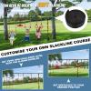 Slsy 60FT Ninja Warrior Obstacle Course for Kids, Complete 13-Obstacle Slackline Kit with Monkey Bar, Swing, Balance Belt, Climbing Ladder & Net, Durable Outdoor Playset Equipment view 4