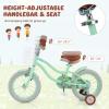 BABY JOY Kids Bike, 14 Inch Girls Bike w/Removable Basket (Mint Green) view 2