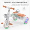 SEREED Colorful Lighting Toddler Tricycle for 2-5 Years Old Boys Girls, Adjustable Seat&Handlebar Trike, Removable Basket, Birthday Gift Idea for Kids Ages 2+ (Green) view 4