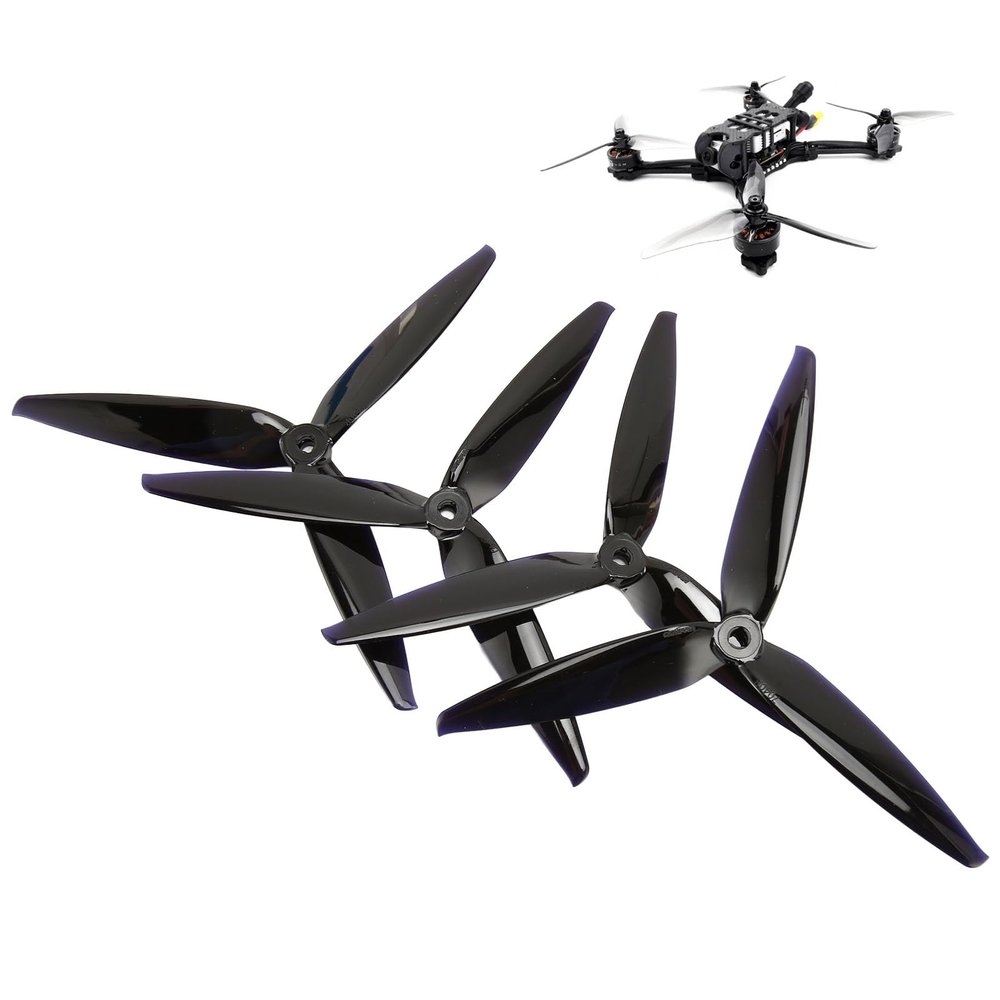 4PCS Drone Propeller, 7 inch Propellers Replacement for Drone, 180mm Propellers 3 Blade High Speed for 7 inch FPV Drone Frames. Black