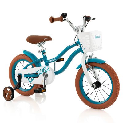 BABY JOY Kids Bike, 12 Inch Girls Bike w/Removable Basket (Turquoise)