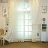 HooHero White Exquisite Peacock Embroidery Five Colors Available 50 Wide Sheer Curtains Home Decoration Living Kids Nursery Room Voile Curtain Rod Pocket Top view 4