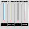 3pcs Straw Cleaner and Bottle Brush for Cleaning, Hanging Straw Brush Silicone BPA-Free Long Bottle Cleaning Brush Reusable Bottle Washing Accessories for Jars Tumblers (Pink) view 3