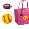 Bogg Bag Accessories, Charms for Bogg Bag Original All Models, PVC Rubber Decoration Charms Compatible with Baby Bogg Bag, Perfect for Beach Tote Bags and Handbags, (Football + Baseball) view 1