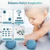 FHRILEK Ball Pit Balls-Star Ball Pit Balls for Kids,Plastic Balls for Ball Pit, Crush Proof Play Balls BPA Free Non-Toxi (Morandi Blue-Creamy White-Transparent, 170PCS) view 3