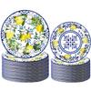 100pcs Capri Lemon Party Plates - Blue & Yellow Lemon Theme Decorations (9" & 7" Plates) view 1