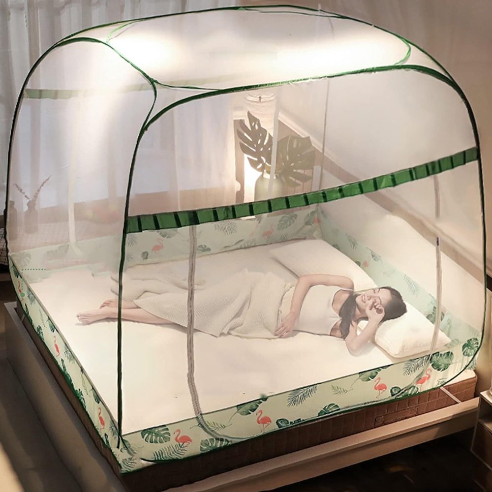 RhLLvJ Bedspread Mosquito Net, Collapsible Mosquito Net Bedspread, Pop-up Mosquito Net Tent, Portable Travel Mosquito Net(1.8 * 2.0m)