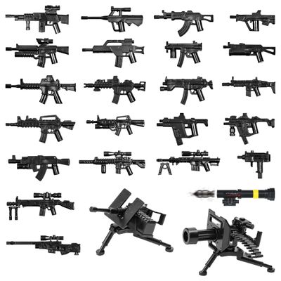 MaozyHomie 25 Pcs Weapons Pack Military Toy Soldiers Figures Army Equipment Toy Set - Gear Sets Pieces Weapon Battle Building Blocks Compatible with Major Brand, 3 Years Old and up