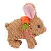 Hopearl Hopping Rabbit with LED Ears Carrot Backpack Interactive Plush Bunny Toy with Sounds Animated Walking Wiggle Light up Ears Twitch Nose Gift for Toddlers, Brown, 7'' view 3