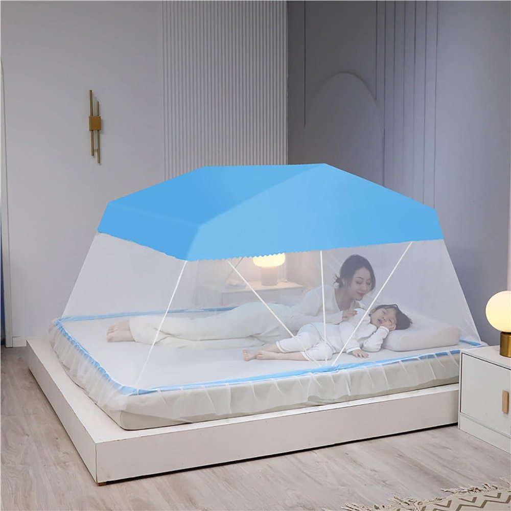 RhLLvJ Mosquito Net for Bed,Pop UP Mosquito Net Tent Curtains, for Bed Tent,Folding Design with Net Bottom for Adults(C,80 * 190 * 100cm)