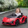 Aosom 12V Ride on Car, Lamborghini SIAN Licensed Battery Powered Electric Car for Kids with Remote Control, Horn, Music, & Headlights, Red view 2