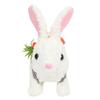 Hopearl Hopping Rabbit with LED Ears Carrot Backpack Interactive Plush Bunny Toy with Sounds Animated Walking Wiggle Light up Ears Twitch Nose Gift for Toddlers, White, 7'' view 2