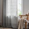 Daesar Bedroom Curtains 2 Panel Sets, Cotton Hook Window Curtains 52" W x 118" H Drapes Embroidered Square Solid Color Tassels Grey Semi Blackout Curtains for Living Room view 3