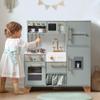 ROBUD Play Kitchen Set, Wooden Play Kitchen with Ice Maker, Fridge, Coffee Machine, Oven, Dishwasher, Microwave, Kitchen Accessories, Toy Kitchen Gift for Boys Girls, 3+ view 2