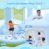 FOOING Blue Bounce House, Inflatable Bounce House with Air Blower, Jumping Castle Bounce House with Ball Pit for Party, Wedding, Backyard Easy to Set Up, Safe for Family view 3