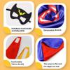Kids Capes and Masks Boys Girls Costumes for Halloween Christmas Cosplay Dress Up (Blue-4pcs) view 4