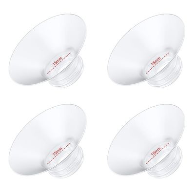 4PC Flange Insert 15mm Compatible with Momcozy M5/M6/M9/S12 Pro/V1 Pro/V1 Pro Breast Pump, Fit for Eufy/Elvie/Medela/Spectra/Lansinoh/NCVI/Lansinoh/TSRETE with 24mm Flange/Shield Breast Pump