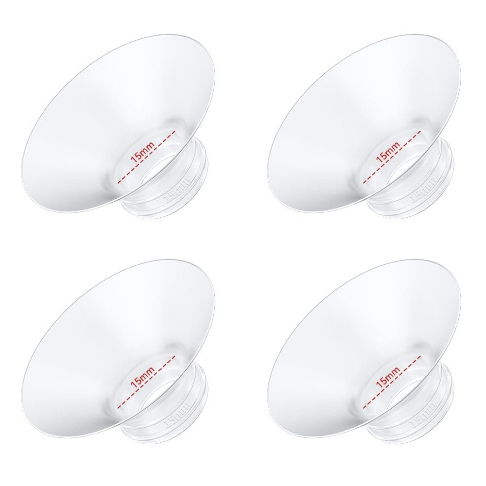 4PC Flange Insert 15mm Compatible with Momcozy M5/M6/M9/S12 Pro/V1 Pro/V1 Pro Breast Pump, Fit for Eufy/Elvie/Medela/Spectra/Lansinoh/NCVI/Lansinoh/TSRETE with 24mm Flange/Shield Breast Pump