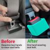 2 Pack Silicone Seat Belt Buckle Holder, Seat Belt Buckle Booster for Kids, Durable Silicone Material, Easy Access to The Buckles of Rear Seats, Car Accessories, Suitable for Most Car Models (Green) view 3
