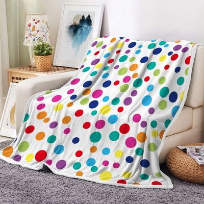 Baby Blanket for Girls Boys, 40x30 Inches Soft Baby Flannel Blankets with Clolrful Rainbow Polka Dots Pattern, Warm Blanket Bed Throws for Newborn, Infant, Babies, Colorful