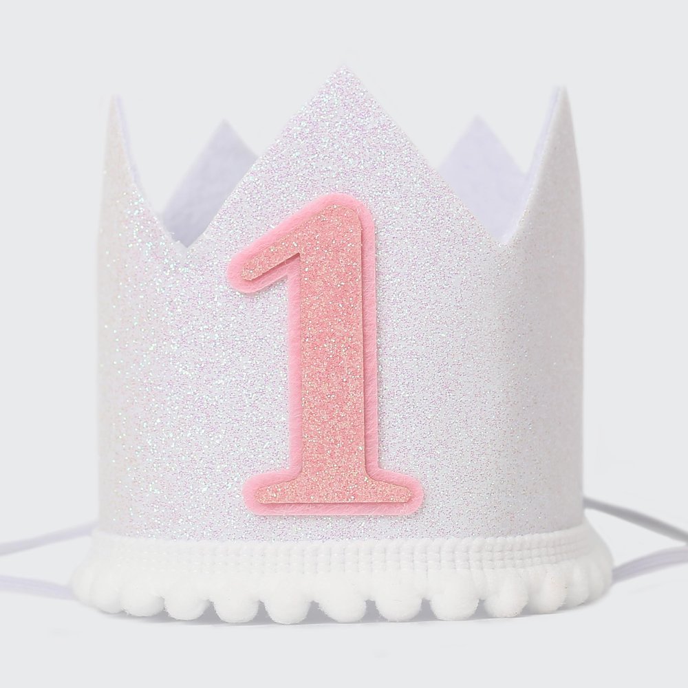 Boho Natural Birthday Hat For Baby - 1st Birthday Party Hat DecorationsBaby Girl 1st Birthday HeadwearFirst Birthday Glitter Crown For BabiesKids Party Photo Booth Prop Hat