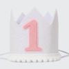 Boho Natural Birthday Hat For Baby - 1st Birthday Party Hat DecorationsBaby Girl 1st Birthday HeadwearFirst Birthday Glitter Crown For BabiesKids Party Photo Booth Prop Hat view 1