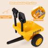 Licensed Caterpillar Ride on Tractor by OLAKIDS, 2 in 1 Ride on Push Car with Detachable Trailer, Headlight, Horn, Rake, Shovel, Foot to Floor Walker Toy Sliding Truck Gift for Kids Toddler view 3
